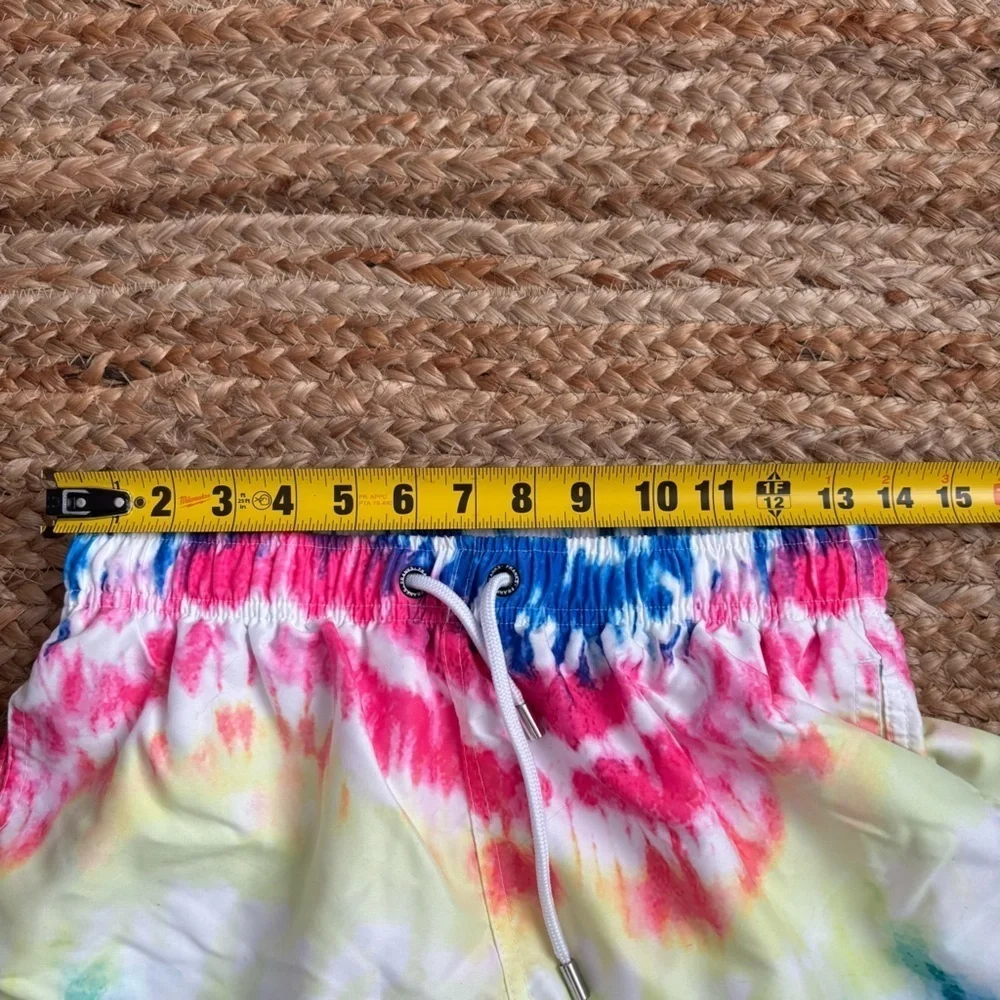 Franks Australia Men’s Medium Tie Dye Elastic Waist Swim Trunks